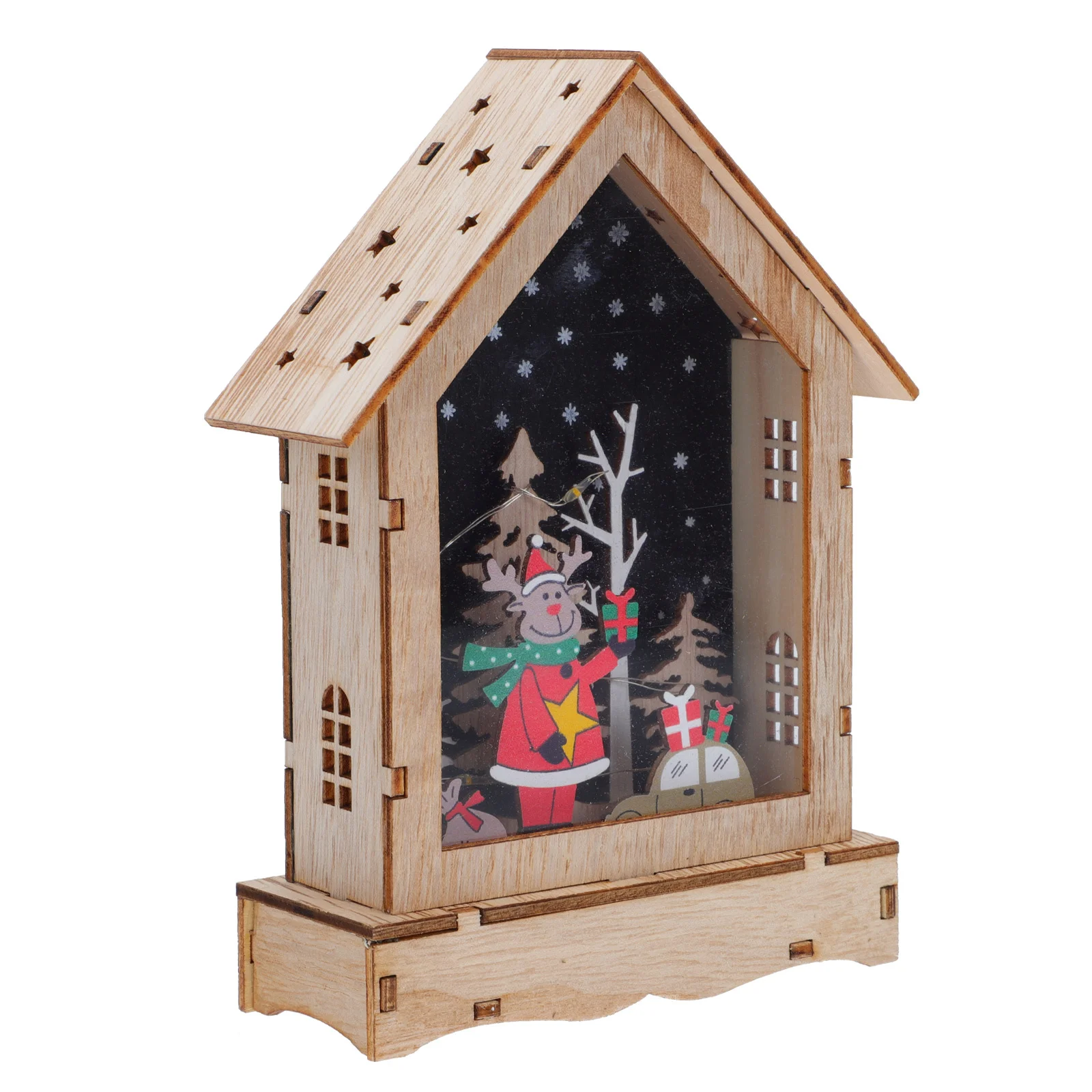 عيد الميلاد تحت عنوان الخشب الديكور متوهجة خشبية عيد الميلاد سطح المكتب زخرفة للمنزل بار مطعم متجر مهرجان ديكور الإبداعية #2