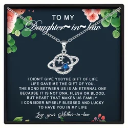 Fashion Elegant Star Planet Pendant Necklace With Card & Gift Box, Holiday Birthday Gift For Daughter-in-law