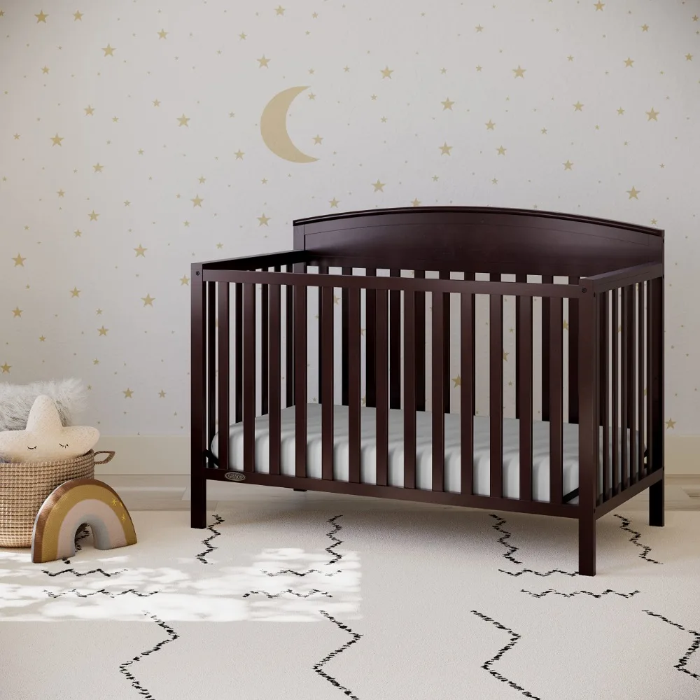 4-in-1 Convertible Crib – Converts from Baby Crib to Toddler Bed, Daybed and Full-Size Bed,Fits Standard Full-Size Crib Mattress