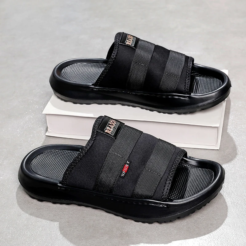 

Модные противоскользящие легкие мужские сандалии, новинка лета 2024, мужские тапочки, удобная спортивная парусиновая мужская обувь на толстой подошве на открытом воздухе
