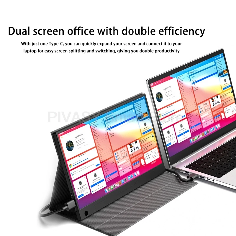 14-дюймовый портативный монитор с сенсорным экраном для ПК, ноутбука, переключатель расширения вторичного экрана, внешний дисплей, 10-точечный сенсорный экран, 100% SRGB