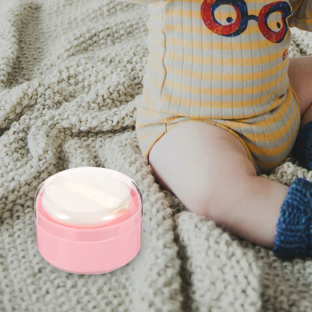 Talcum Powder Puff Box Body Loose Makeup Container Pink Small Size Travel Portable Storage Egg Dry Cosmetics