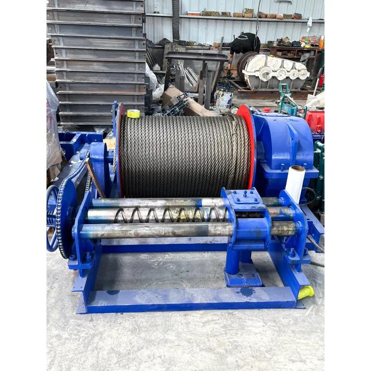 JM8.0T Hydraulic High Distribution Construction Winch Automatic Brake Power Off Slow Speed Mine Wharf Windlass