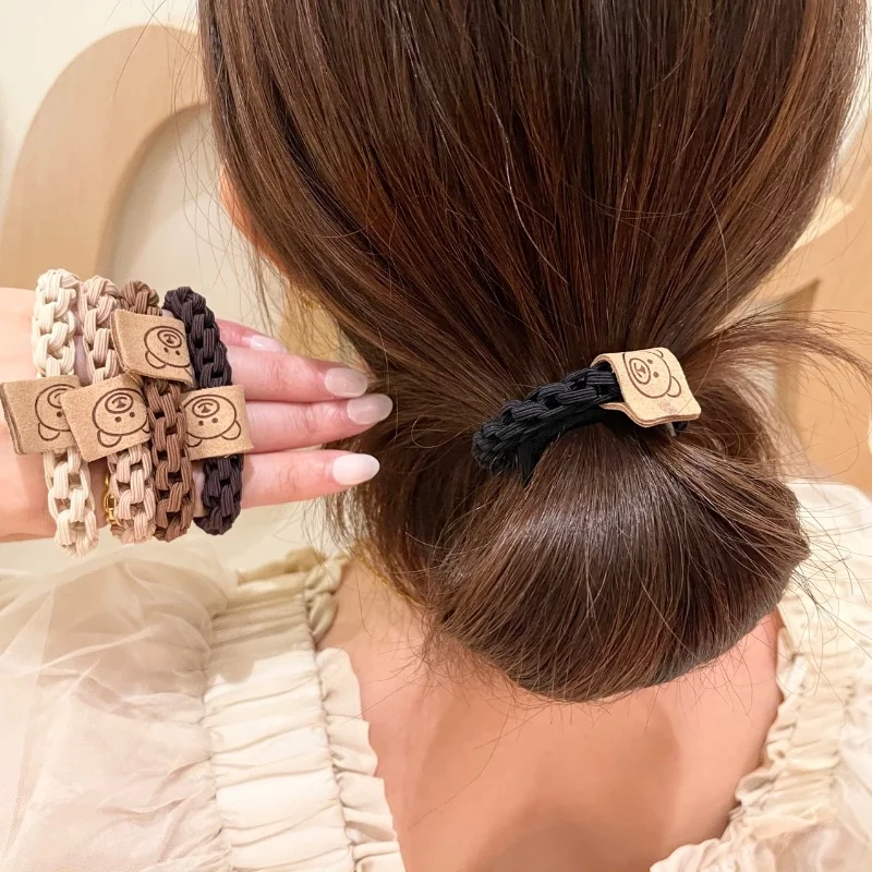 Веревка для волос ярких цветов для детей, плетеные резинки для волос, модная милая веревка для волос для девочек, аксессуары для волос