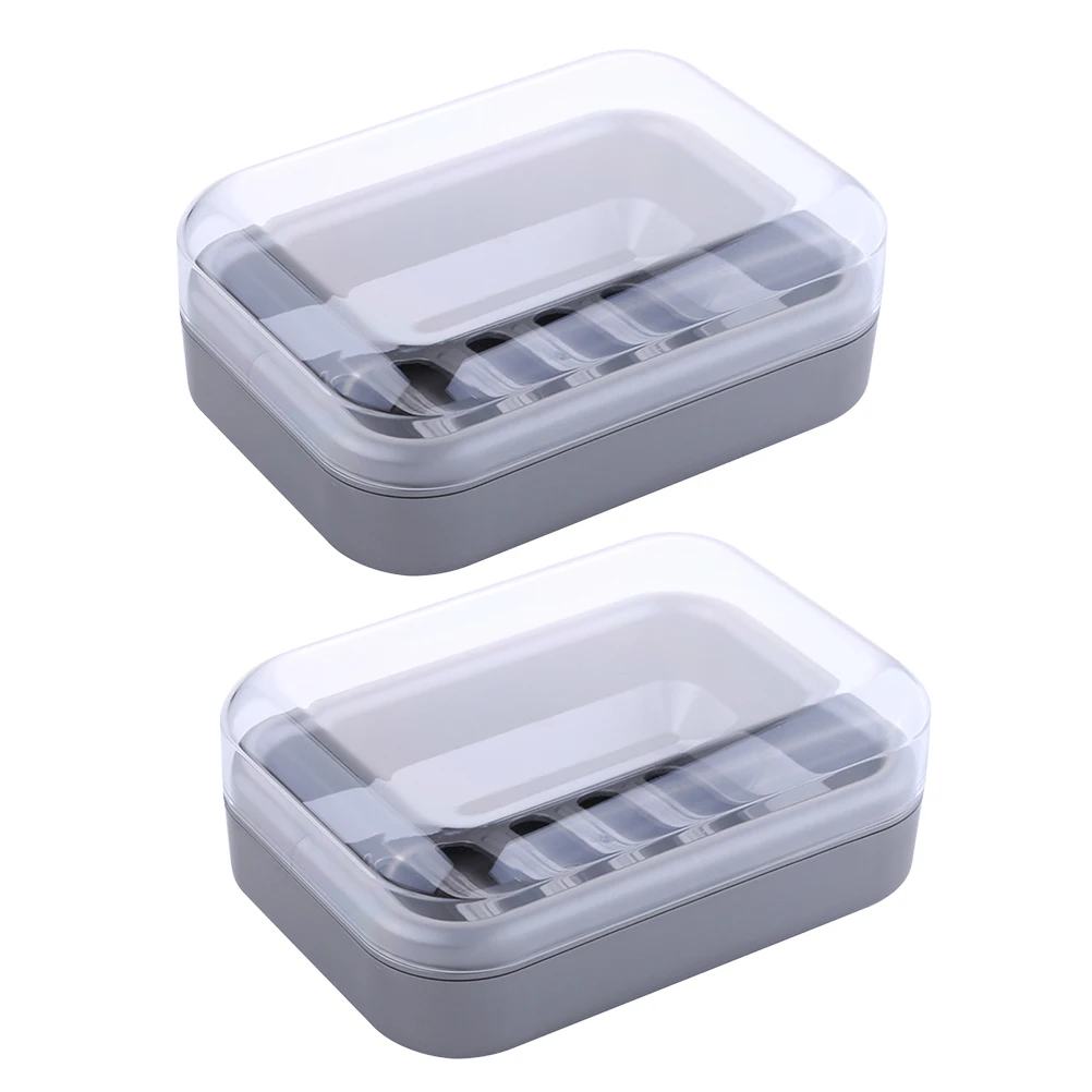 

2 Pcs Waterproof Soap Box Modern Design Storage Case Tray Container Bathroom Holder Portable