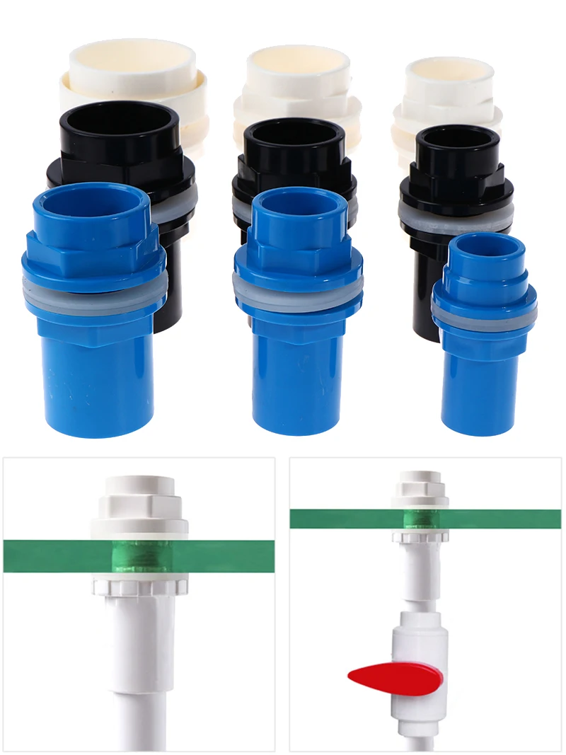 1Pc Thicken PVC Aquarium Water Pipe Connector Joint Fish Tank Straight Tubes Hose Connector Garden Hydroponic Water Tube Fitting