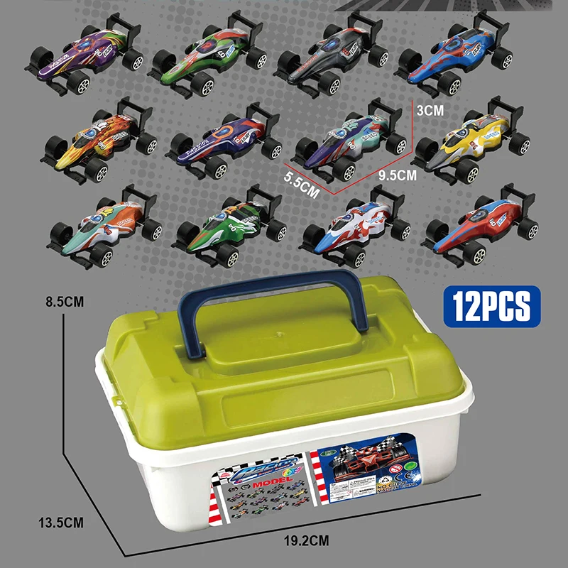 멋진 합금 레이싱 카 비행기 모델 세트, 보관함 포함, 다채로운 리바운드 풀백 차량, 어린이를 위한 자동차 장난감, 50 개, 30 개, 20 개, 12 개