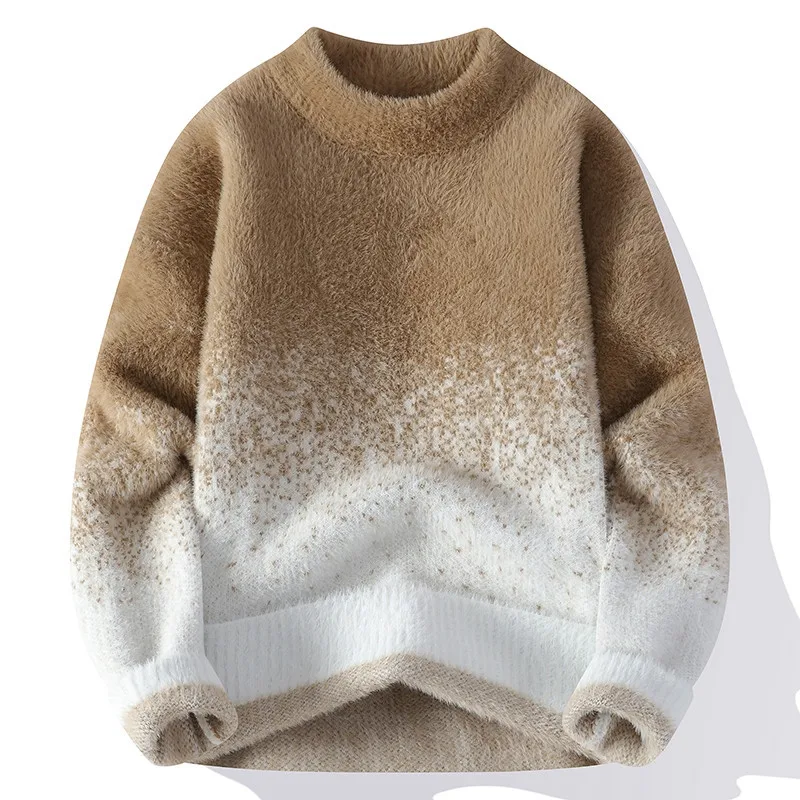 المألوف محبوك طويلة الأكمام الرجال السترة قميص تنفس رمادي فضفاض صالح جولة الرقبة المطبوعة ملابس الخريف عارضة