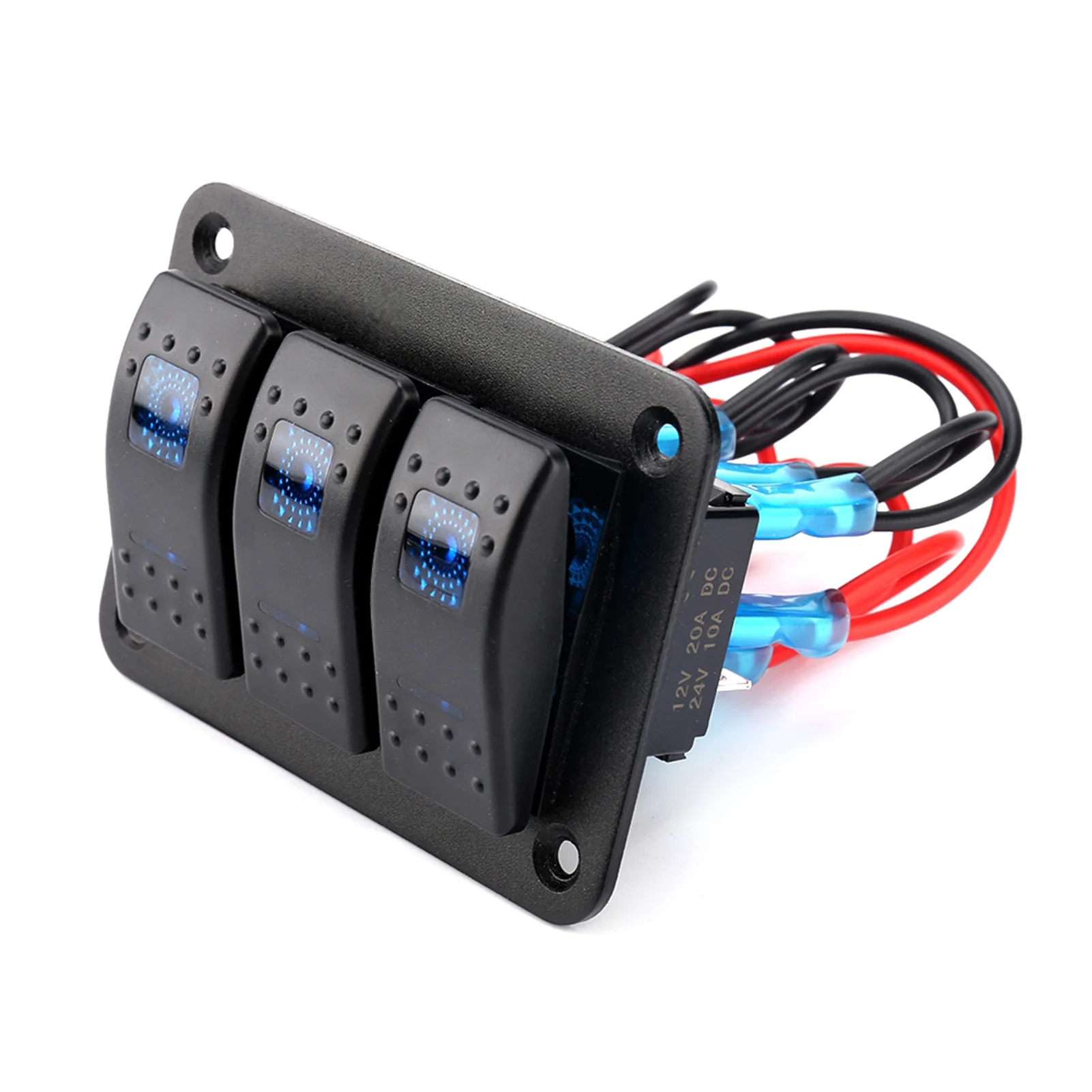 3連12-24vスイッチパネル-rv車、マリンボート用ledトグルロッカースイッチ制御ハードウェア-oem交換品