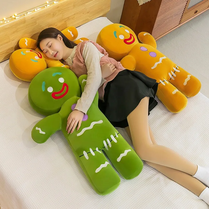 INS Gingerbread Man Plush Biscuit Shrek Toys Sleeping Cookies Reindeer Cushion Pillow Stuffed Sofa Doll House Decoration Gift