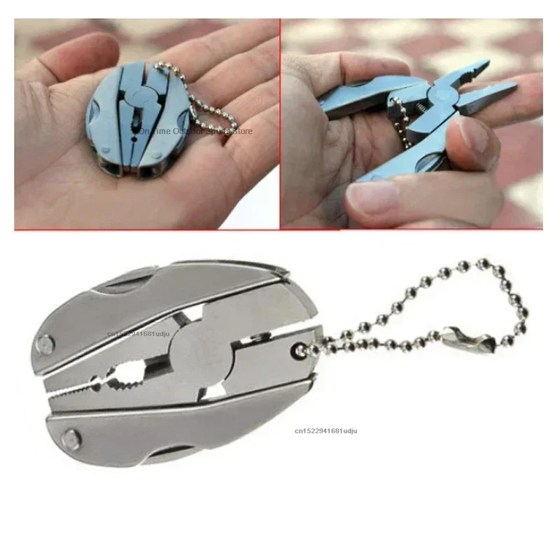 Alicates plegables multifunción portátiles, cuchillo plegable de acero inoxidable, llavero, destornillador, herramientas EDC de supervivencia para