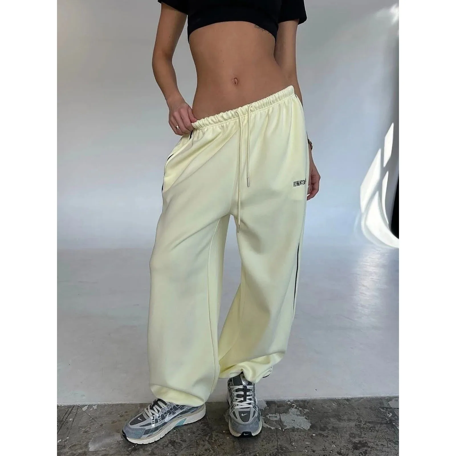 

Women's Striped Wideleg Sports Pants Cleanfit Sle Spring Autumn Seasonal Faion Ladies' orts Outerwear
