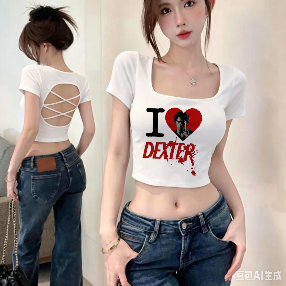 덱스터 모건 크롭탑 여성용 그래픽 일본 빈티지 재미있는 - Vintage Fashion For Sale 리뷰 및 가격