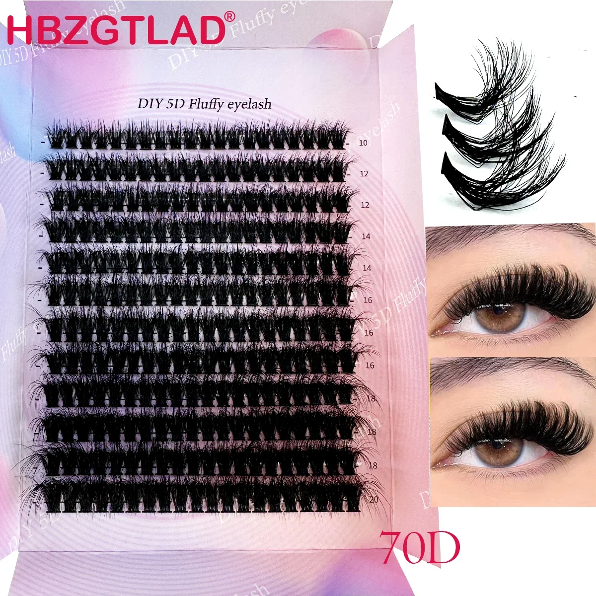 DIY Fluffy Eyelash Extension CC Curl Long Individual Lashes Mixed Tray Faux Mink False Lash Clusters Extensions back-to-school