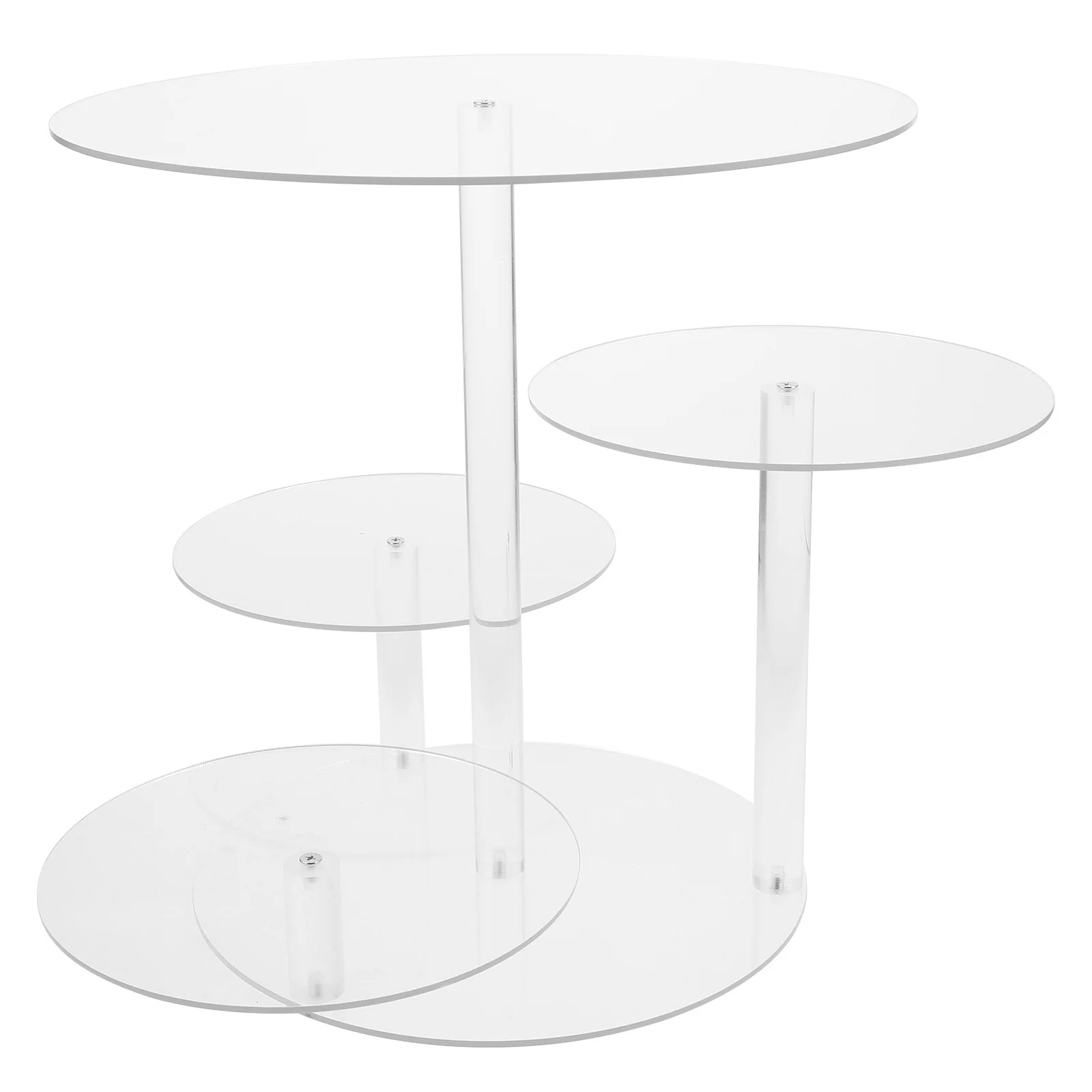 

4 Tier Multi-Layer Cake Stand Clear Acrylic Round Transparent Dessert Tower Display Cupcake Holder Party Wedding Tea Party Decor