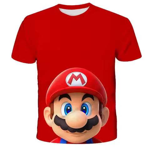 Baby Boy Super Marios Tshirt Kids Anime Summer Fashion Children's Cartoon Boy Girls One Piece T-shirts Sonic Marios Short Sleeve