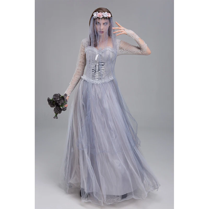Costume de carnaval de la mariée cadavre pour femme, robe de soirée de paupières, cosplay Spooktacméthanol, comtesse sanglante, jour de la fréquence, Halloween