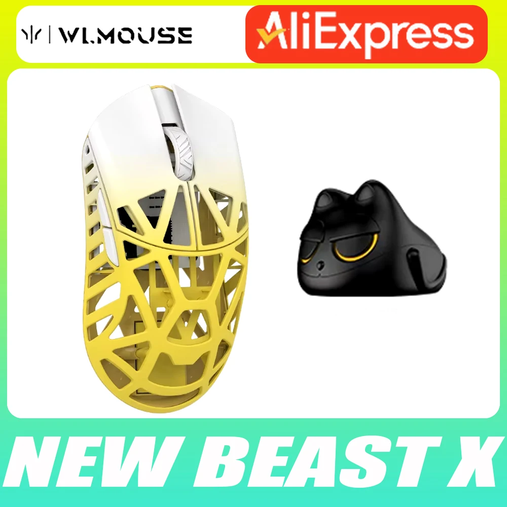 

Мышь WLmouse Beast X Wanling 8k из магниевого сплава, легкая Беспроводная игровая мышь Paw3395, аксессуары для ПК, подарки