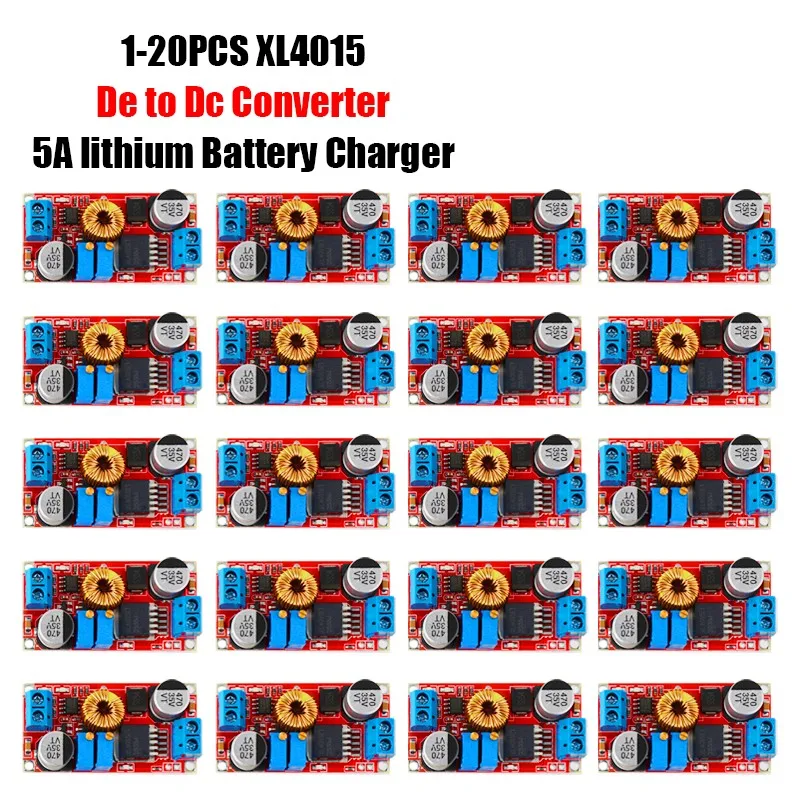 1-10PCS  5A DC-DC Adjustable Buck Converter XL4015 4 - 38V to 1.25 - 36V Step Down Power Supply Voltage Regulator Power Module