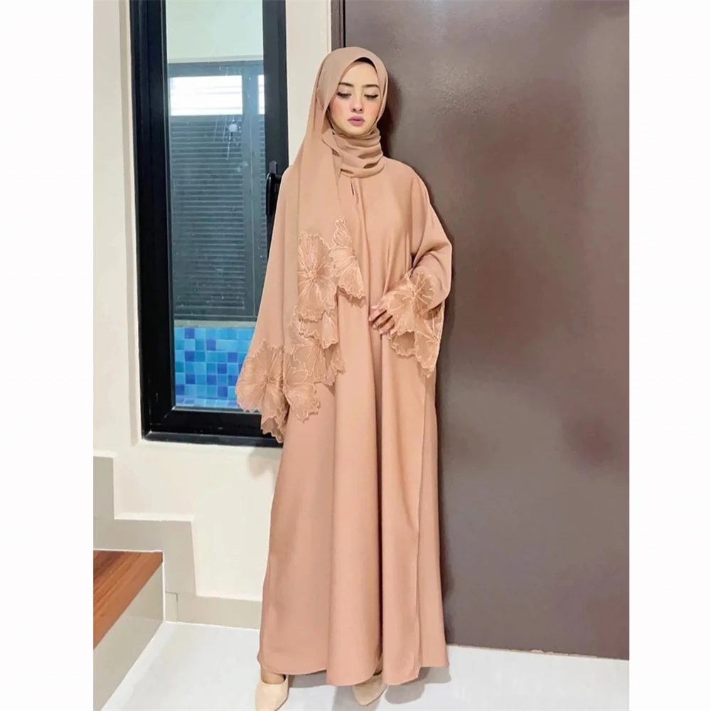 

Dubai Abaya Women Embroidery Muslim Hijab Maxi Dress Eid Ramadan Turkey Kaftan Islamic Arab Modest Femme Jalabiya Clothing Robe