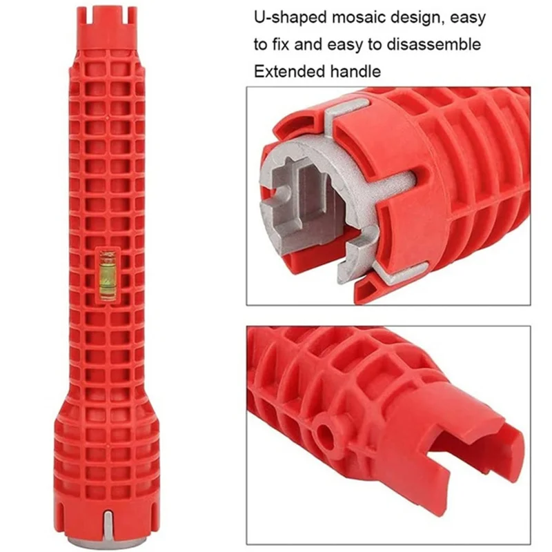 Imagem -03 - Multifuncional Faucet And Sink Installer Tool Faucet Wrench Tool Encanamento Tool Chave de Tubulação de Água para Cozinha e Banheiro em em 1