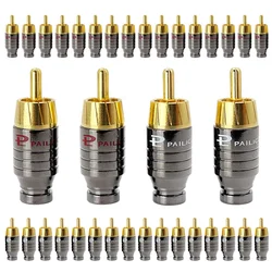 4/8/16PCS RCA Plug Jack Luxury Soldering Gold plated Speaker Connector Audio Output/Input Adapter Plug Earphone Connector Jack