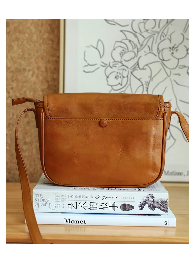 حقيبة ساعي البريد النسائية من جلد البقر من الطبقة الأولى من PNDME حقيبة كتف للسيدات مصنوعة يدويًا من الجلد الطبيعي الطبيعي