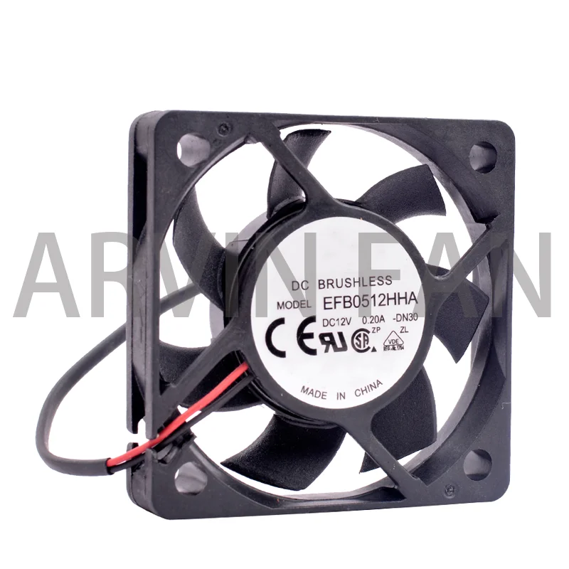 Brand New Original EFB0512HHA 5010 5CM 50x50x10mm DC12V 0.20A 2 Lines Ball Bearing Cooling Fan For Chassis CPU Heat Sink