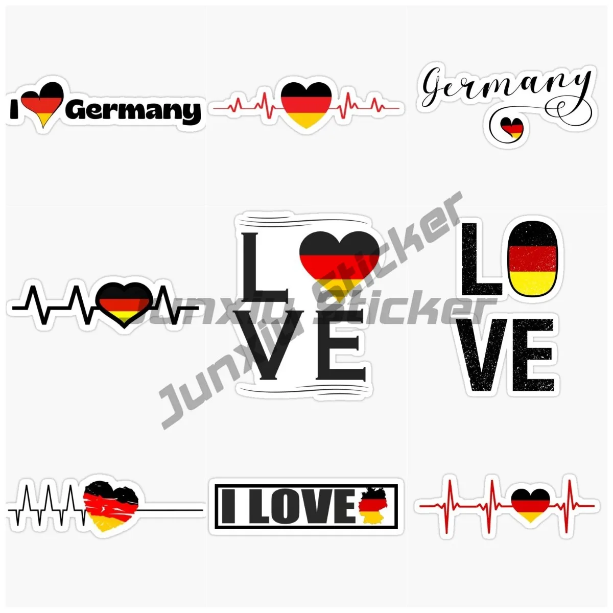 

Electrocardiogram, Love, German National Flag, Topographic Map, Car Stickers, Vinyl Adhesive, Suitable Sticker
