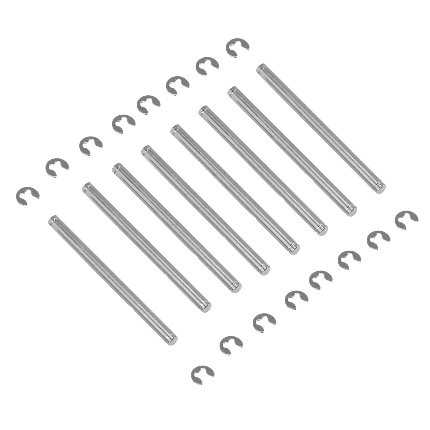 BEDW-8Pcs Suspension Pins 44Mm With E-Clips For 1/10 Traxxas Rustler Stampede Bandit Slash 2WD Nitro Slash Upgrade Parts