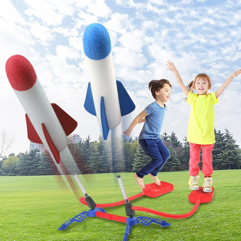 

Kids Air Stomp Rocket Foot Pump Launcher Toys Jump Stomp Sport Games Outdoor Play Set Parent-child Interactive Toys For Children