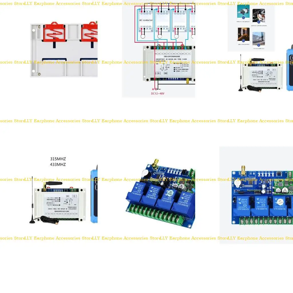 

462E 315Mhz 433Mhz RF Remote Control Wireless Switch 12V-24V 4CH 4 Way Receiver and 4CH Transmitter for Door Lock
