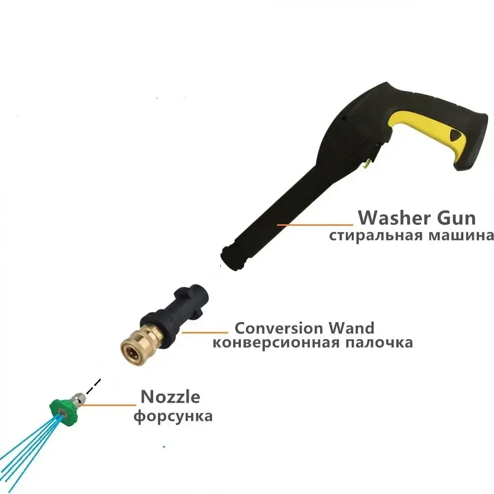 Hogedrukreiniger Snelkoppeling 1/4 "naar Spuitpistool Wand Lance Bajonet Adapter 1/4" Voor Karcher Bosch AR Elitech Interskol Lavor