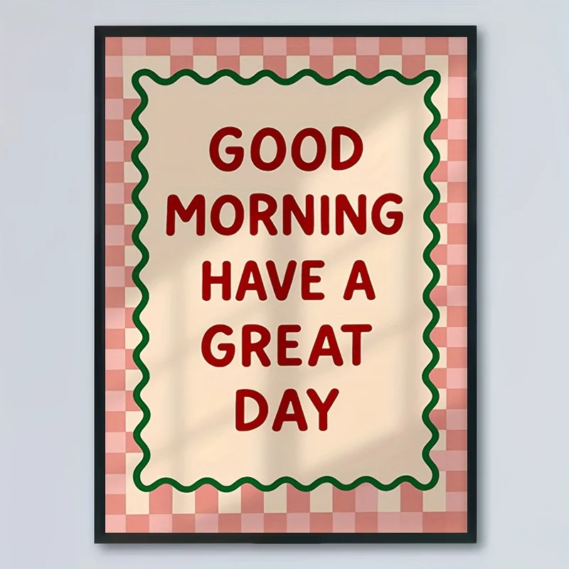 2027,1pc Frameless  Canvas Painting, Multi-Size Specifications, Front Information Poster, Good Morning Art, Breakfast Greetin
