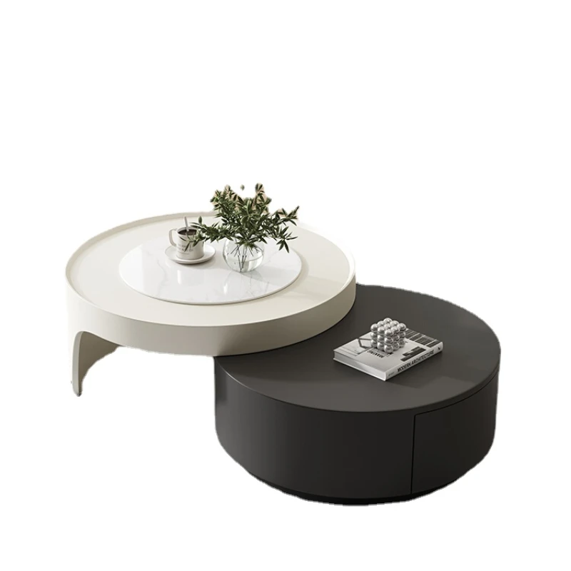 

PQF Coffee Table Simple Size round Combination Tea Table Small Apartment Movable