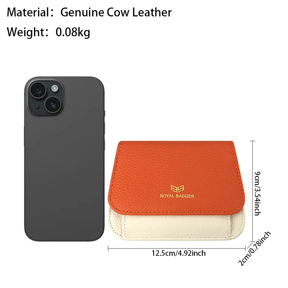 Royal Bagger dompet pendek pemblokir RFID, dompet kartu kredit kulit asli, dompet koin dengan gantungan kunci 2137