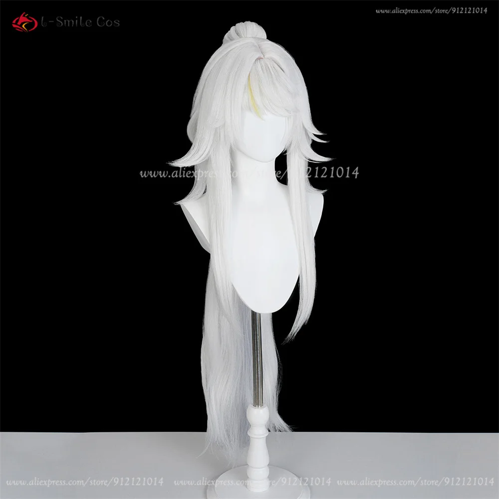 Zibai Cosplay Wig 100cm Silver White Wigs For Men Anime Cosplay Wig Heat Resistant Synthetic Hair Halloween Christmas Costumes view 5