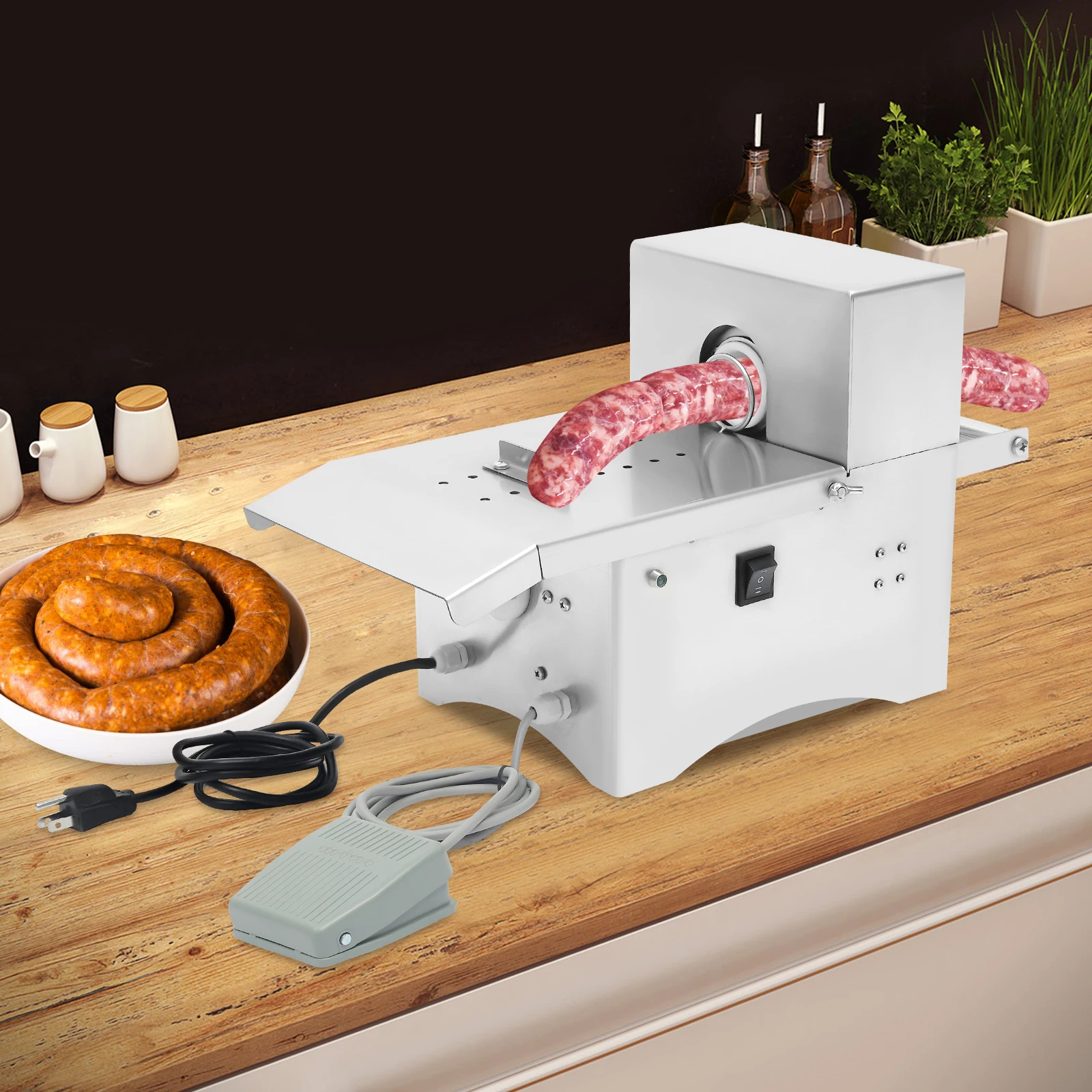 

Автоматическая электрическая машина для связывания колбас, машина для завязывания колбас, электрическая машина для связывания колбас с педалью 200 Вт