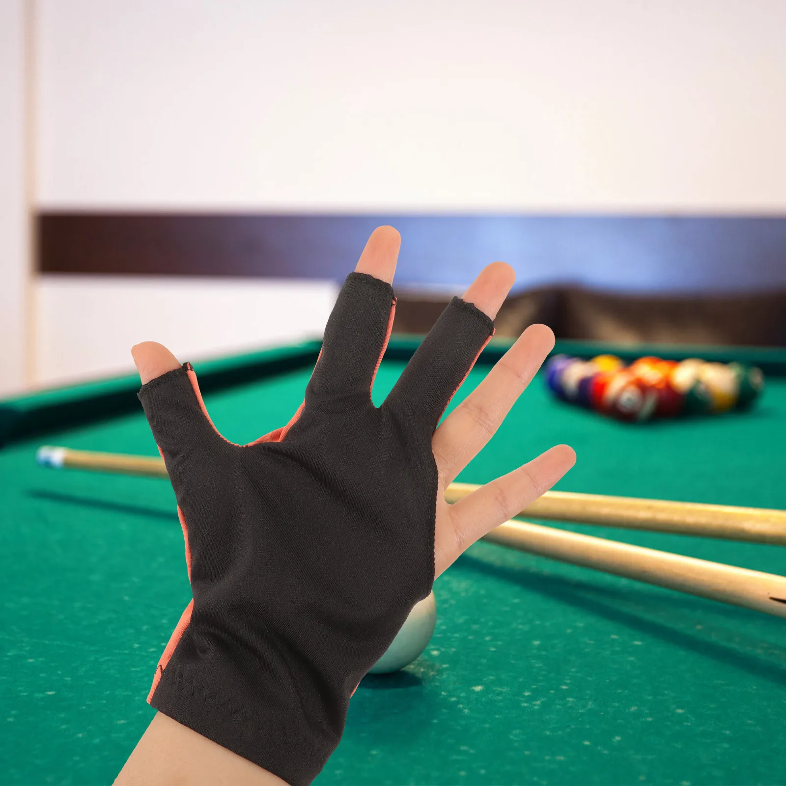 زوج واحد من قفازات البلياردو الواقية ذات سطح أملس، قفازات حمام السباحة غير قابلة للانزلاق، لمسة مريحة، أصابع مرنة للاستخدام لفترة طويلة