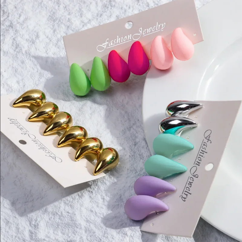 Aihua Koreanische Emaille Großen Platz Stud Ohrringe Weibliche Mode Süße Rot Weiß Farbe Geometrie Aussage Ohr Studs Schmuck Geschenke – Detail 8
