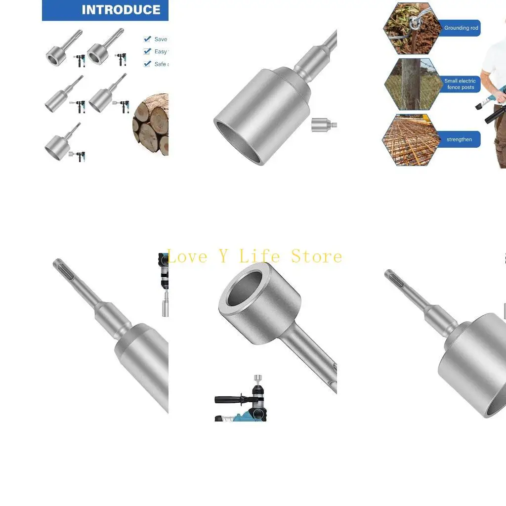 L74C Ground Rod Driver Heavy Duty Steel Drill Bit Driver Ground Rod Bits Socket for Rotary Hammer Drill Grounding Rods