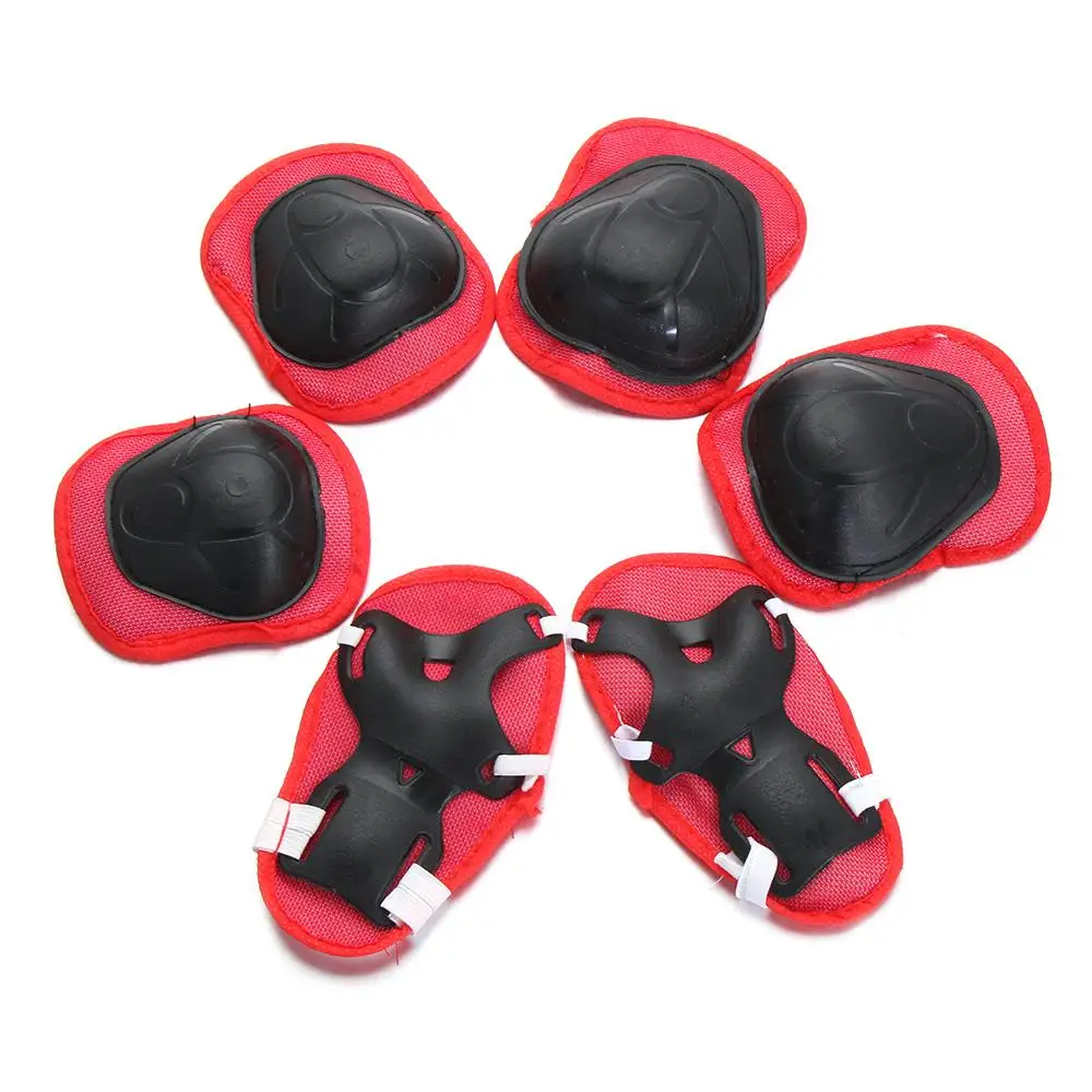7Pcs/Set Blue Red Pink Boys & Girls  Bike Safety Knee Elbow Pad Set  Protective Gear Sets For Skate Cycling Kid Helmet