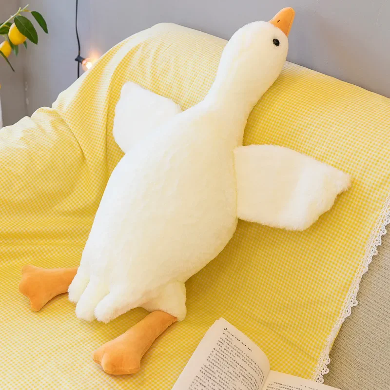 50-190cm Big White Goose Plush Toy Doll Soft Stuffed Sleep Pillow Cushion Gift  for Kids Mascot Hug Animals Giant Goose Huge