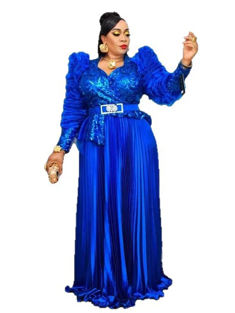 فساتين أفريقية مقاس كبير للنساء ترتر لحفلات الزفاف المسائية فستان أنقرة Dashiki أفريقيا ملابس تركيا قفطان عباية