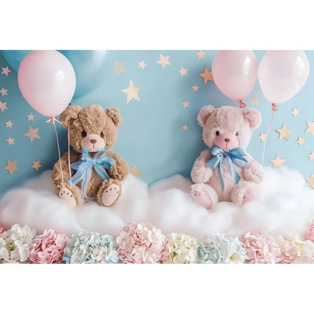 Balloons Baby Shower Backdrops For Newborn Boy Girl 1st Birthday Party Cake Table Decor Background Kids Photo Photographic Prop