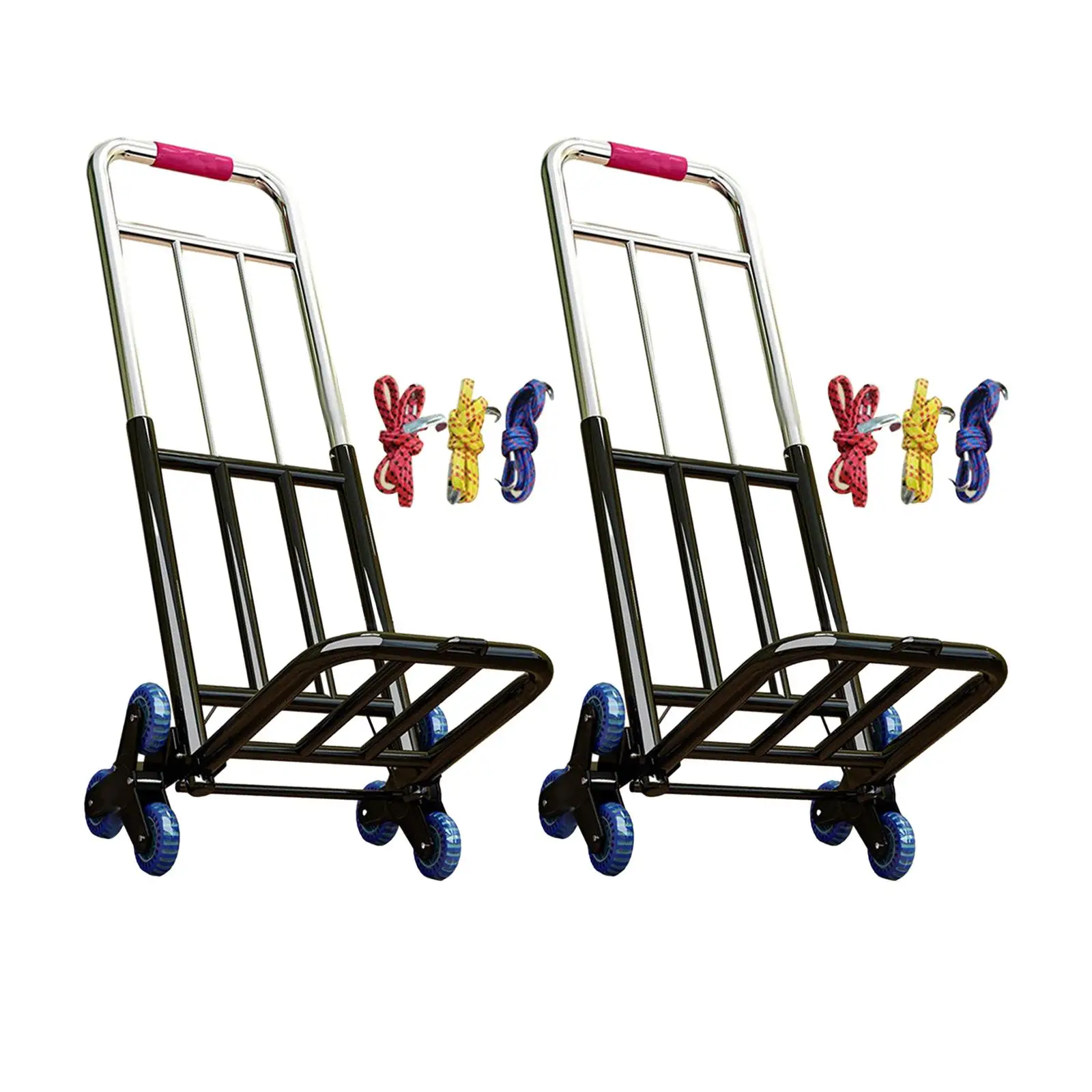 Foldable Hand Trolley Adjustable Handle with Rope Adjustable Collapsible Trolley