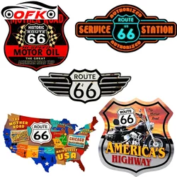 New CORVETTE ROUTE Route 66 Service Sign JDM Car Sticker Windshield Bumper Motorcycle Helmet Decal High QualityVinyl Cover