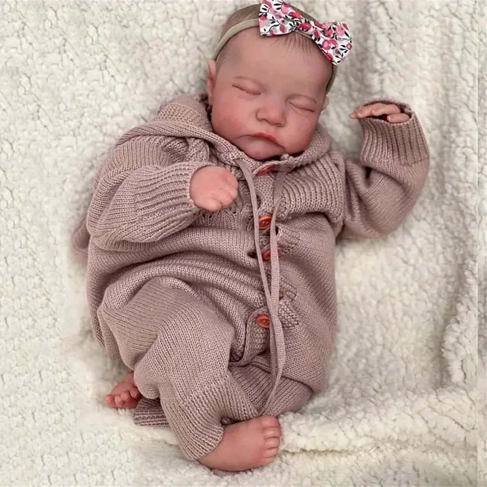 Muñeca bebé realista de 43 cm, cuerpo completo, vinilo, silicona, 3D, pintada a mano, regalo para recién nacido, regalo de cumpleaños, regalo de Navidad
