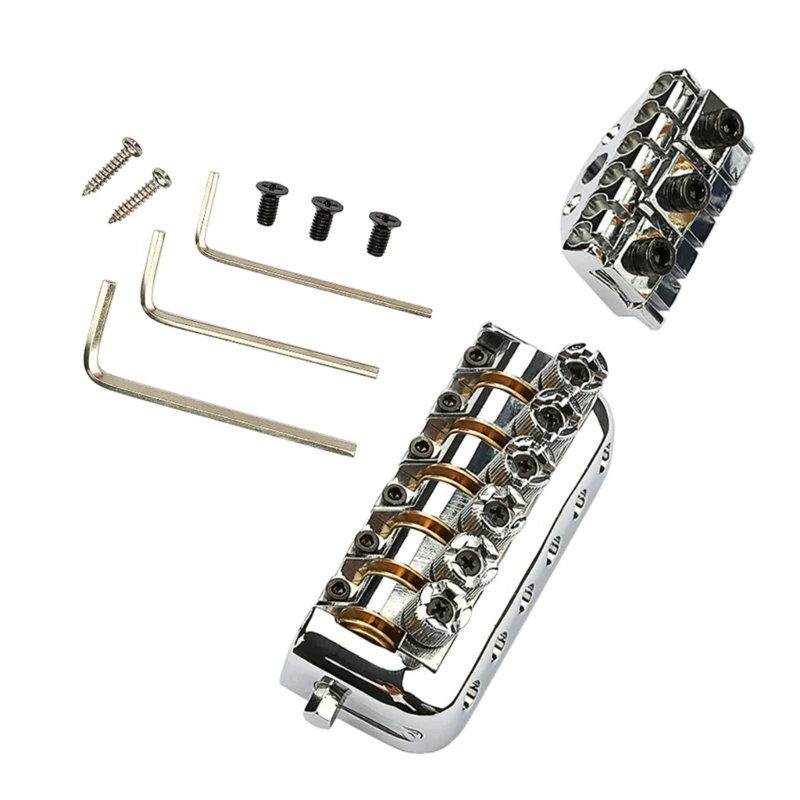 6 String Fixed Bass Bridge Electric Bass Bridge Guitar Fixed Bridge Guitar Bridge Zinc Alloy Texture Suitable for Guitar A52F