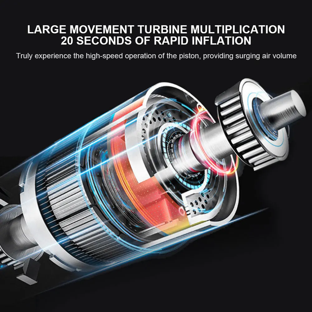 

Car Air Pump LED Display Portable Air Pump Intelligent Rechargeable Air Pump Wireless for Vehicle Motorcycle for Car Tyre Balls